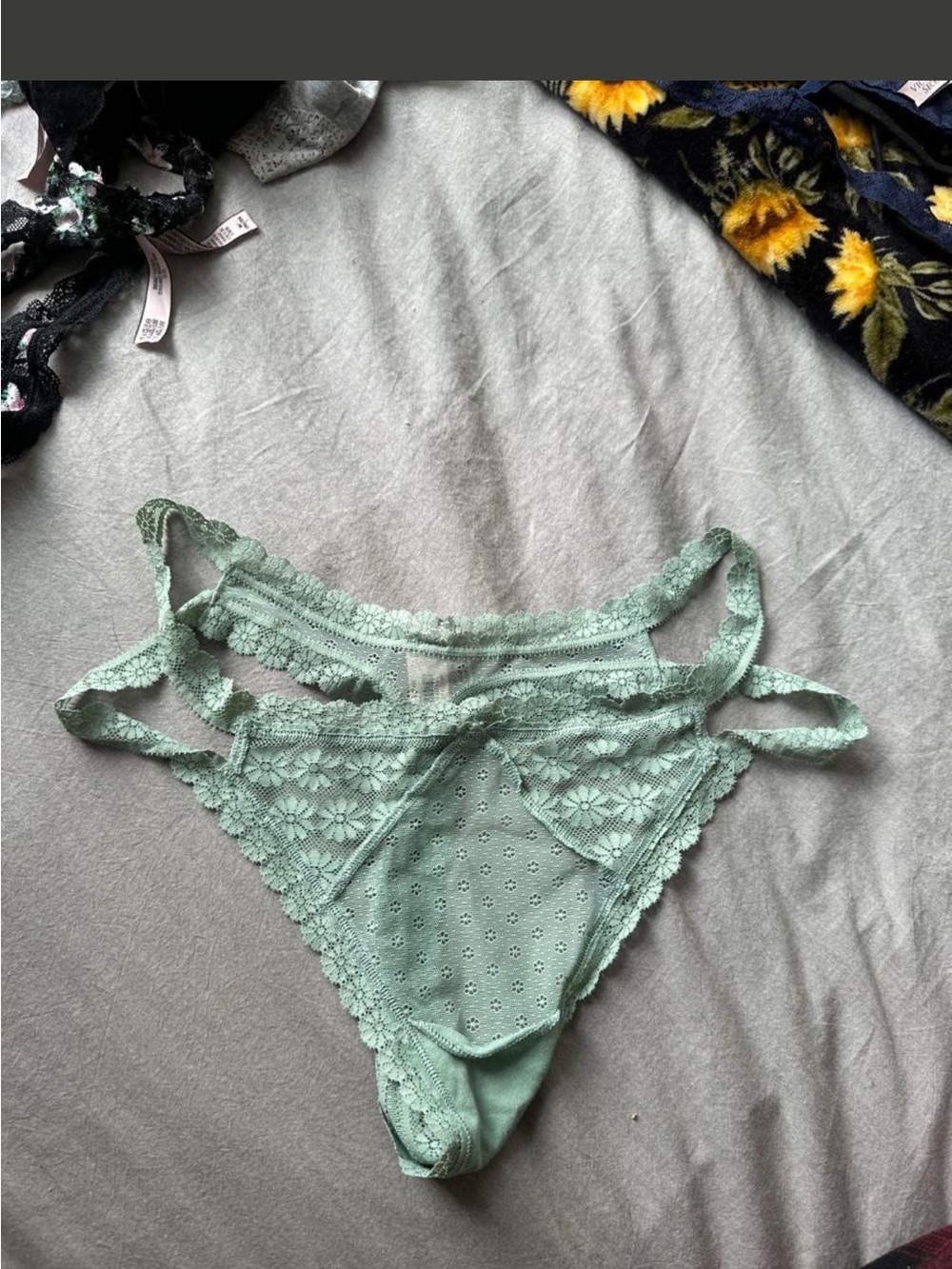 Victoria's Secret Mint Lace Strappy Bikini Panty